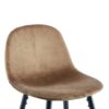 Bar Stools (Set of 2) Velvet Barstool Modern Counter Bar Height Chair With Back, Sturdy Metal Legs & Footrests, Island Stool For Kitchen Bar - Brown - Image 12