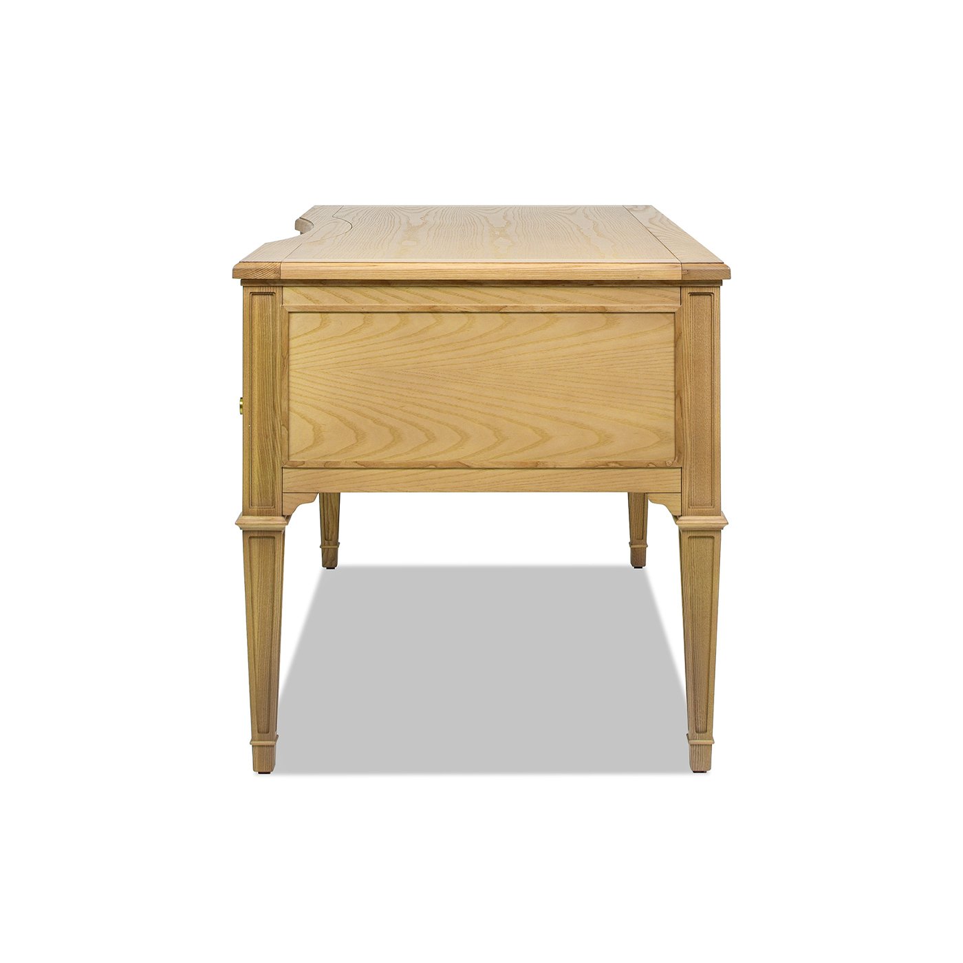Dauphin - Gold Accent 5 Drawer Executive Desk - Natural Brown - Image 7