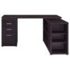 L Shape Computer Desk With Multiple Storage And 3 Drawers - Cappuccino - Image 5