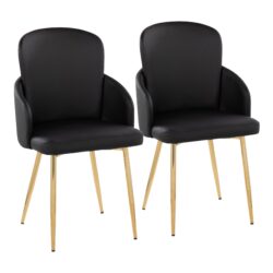 Dahlia - Contemporary Dining Chair (Set of 2) - Gold / Black