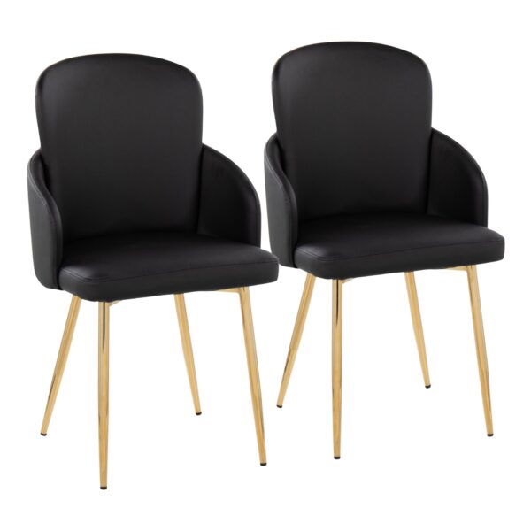 Dahlia - Contemporary Dining Chair (Set of 2) - Gold / Black