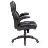 Modern Adjustable Office Chair Leather Upholstered Swivel Chair With Butterfly Mechanism Headrest - Gray - Image 5