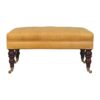 Buffalo - Leather Ottoman With Castor Legs - Caramel - Image 11
