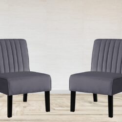 Reese - Mid-Century Modern Accent Chairs With Minimalist Design, Elegant Upholstery And Legs (Set of 2) - Gray
