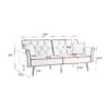 Velvet Tufted Sofa Couch With 2 Pillows And Nailhead Trim - Black - Image 3