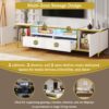 Modern TV Stand For TVs Up To 80", Entertainment Center With 2 Shelves And LED Lights, TV Storage Cabinet With 2 Drawers, 2 Cabinets And Metal Legs For Living Room - White - Image 6
