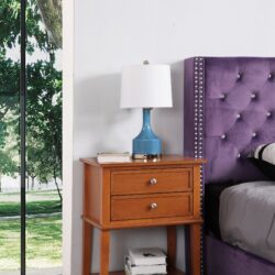 Vibrant Contemporary Nightstand - Oak