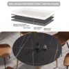 Modern Artificial Stone Round Dining Table With Golden Metal Legs, Can Accommodate 6 People - Black - Image 8