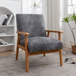 Wide Classic Mid-Century Modern Arm Chair - Gray