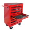 Rolling Metal Tool Chest With 7 Drawers, 20" Steel Storage Cabinet With Ball Bearing Slides - Red / Black - Image 9