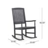 Muse - Outdoor Acacia Rocking Chair With Slat Design - Teak - Image 3