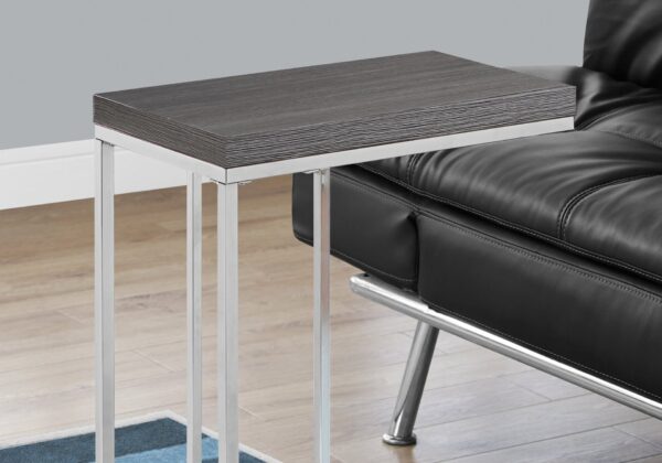 Accent Table, C - Shaped, Stylish Appearance - Gray