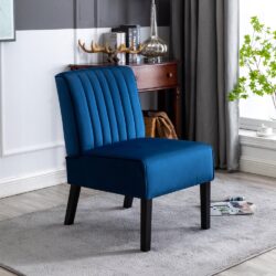 Reese - Mid-Century Modern Accent Chairs With Minimalist Design, Elegant Upholstery And Legs (Set of 2) - Dark Blue