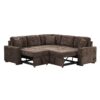 L-Shape Sofa Bed Pull-Out Sleeper Sofa With Wheels, USB Ports, Power Sockets For Living Room - Brown - Image 12