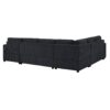 Oversized Sectional Sofa U Shaped Sofa With Chaise Lounge And 3 Soft Throw Pillows Corduroy Fabric - Black - Image 10