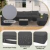 Cushion Covers For 7 Piece Wicker Sectional Sofa, 14 Pack Seat And Back Slipcovers With Zipper - Gray - Image 5