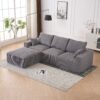 Modular Sectional Sofa With USB Charger And Petal Armrest - Gray - Image 9
