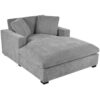 Oversized Chaise, Lounge Chair Classic Design, Soft Fabric, Durable Frame With Solid Wood Legs - Gray - Image 15