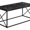 Table, Rectangular, Marble Look Contemporary & Modern - Black - Image 2