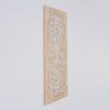 Floral Hand Carved Mandala Rectangular Wall Decor Accent - Gold / White - Image 4