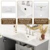36" Bathroom Vanity With Solid Pine Frame And Soft Close Storage - Gray - Image 13