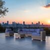 7 Piece Modular Outdoor Conversation Set With Cushions - Brown - Image 3