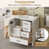 30" Bathroom Vanity With Sink Set, Storage Cabinet, Soft Close Drawers & Removable Tray - White - Image 10
