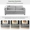 Corduroy Sleeper Sofa Loveseat Sofa With Full Size Mattress, 2 USB Ports, 2 Cup Holders, 2 Side Pockets And A Phone Holder For Living Room - Gray - Image 8