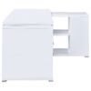 L Shape Computer Desk With Multiple Storage And Built In File Cabinet - White - Image 8