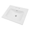 Modern Rectangular Single Vanity Top With Overflow And 3 Faucet Holes - White - Image 9