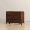 Lionel - Mid-Century Modern Solid Wood 6 Drawer Dresser - Brown - Image 7