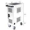 16 Bay Mobile School Charging Cart Station For Chromebook, Tablet And Laptop Computer With Power Strip Included - White - Image 3