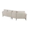 Upholstered 3 Seater Curved Sofa With Printed Pillows Chenille - Beige - Image 14
