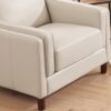 Bella-Top Grain Leather Chair - Beige / White - Image 8
