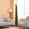 Topiary Bonsai Artificial Spiral Tree Plant Outdoor UV Resistant Plastic Boxwood - Green - Image 2