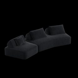Oversized Modular Sectional Sofa Set With Removable Backrests And Soft Pillows, Deep Seat Couch & Sofa Bed For Living Room - Dark Gray