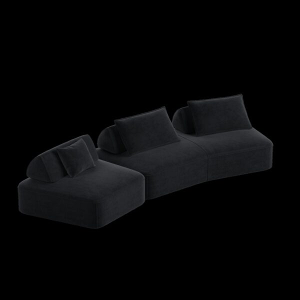 Oversized Modular Sectional Sofa Set With Removable Backrests And Soft Pillows, Deep Seat Couch & Sofa Bed For Living Room - Dark Gray