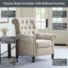 Aidan - Push Back Recliner Chair With Tufted Back And Nailhead Trim - Cream - Image 7