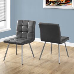 Dining Chair, Side, Upholstered Contemporary & Modern (Set of 2) - Gray