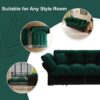 Queen Pull Out Sofa Bed, 3 In 1 Convertible Sleeper Tufted Sofa With 2 Soft Pillows - Green - Image 17