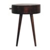 Nordic Circular Shaped Bedside Table - Walnut - Image 5