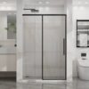 Sliding Shower Door Semi Frameless 6mm Tempered Glass 48" X 72" - Matte Black - Image 5