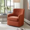 Adele - Swivel Chair With Button Tufted Back And Swivel Base - Orange - Image 2