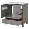 30" Bathroom Vanity With Soft Close Storage - Gray - Image 15