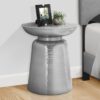 Drum Accent Side Table, Durable Construction, Contemporary & Modern - Chrome - Image 7
