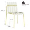 4 Piece Set Of Modern Color Block Designed Single Chairs, UV Resistant And Rust Proof - Grain Yellow / White - Image 3