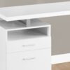 Computer Desk For Home Office, Laptop, Left, Right Set - Up, Storage Drawers, Contemporary Convenient Design - White - Image 2
