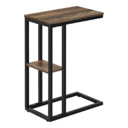 Accent Table, C - Shaped, Contemporary And Modern - Brown