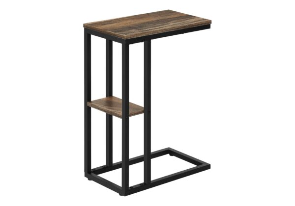 Accent Table, C - Shaped, Contemporary And Modern - Brown