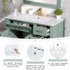 36" Bathroom Vanity With Sink, Soft Close Doors, And Storage Drawers - Green - Image 9